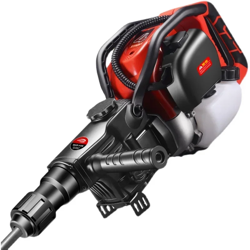 New Large Four-stroke Petrol Pickaxe Tree Digger Concrete Crushing Oil Hammer Digging Rock Honey Rock Drilling Electromechanical