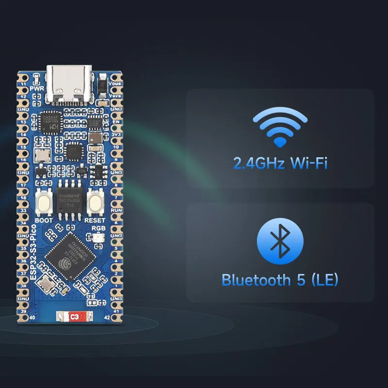 Picture 5: ESP32-S3 Pico Development Board ESP32-S3R2 dual-core 2.4GHz WiFi BTLE5 CH343/CH334 chip Internet of Things 2MB PSRAM 16MB Flash