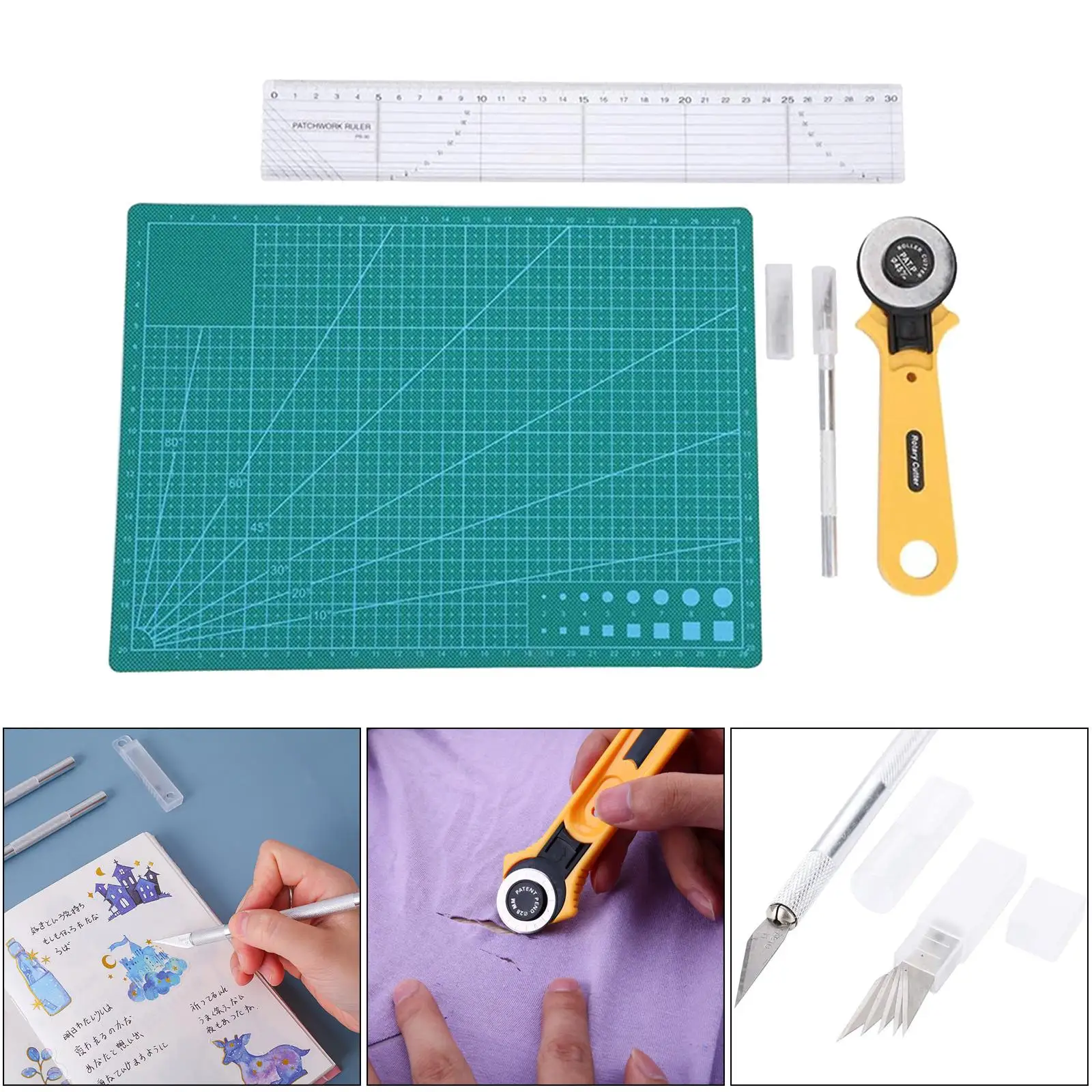 

Premium Crafting Rotary , Double-Sided Cutting Mat Board, Cloth Cutter, Hobby Kit with