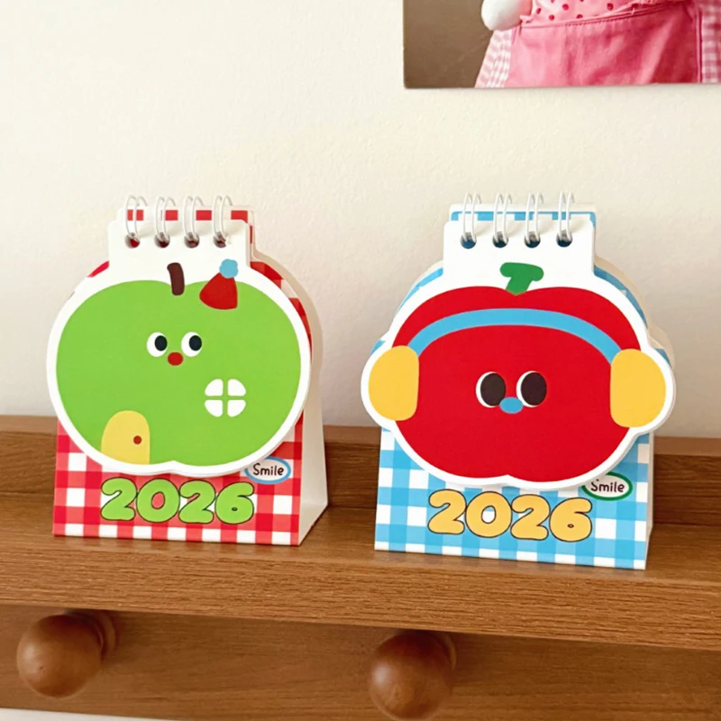 1 قطعة 2026 أجندة مكتبية صغيرة أبل تقويم صغير الحلي الفتيات سطح المكتب الديكور الحلي ألوان صغيرة ورائعة #5