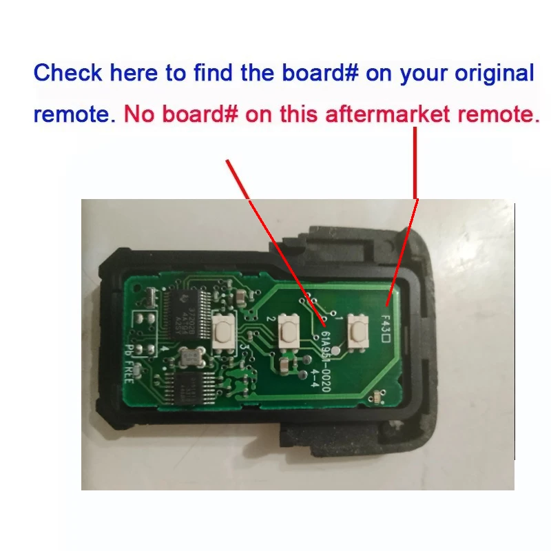 KEYECU 2 3 4 przyciski 433 MHz dla Lexus NX300h ES RC RX450 LX570 Auto Smart Remote Control Key Fob Board ID: 61A951-0020 F43