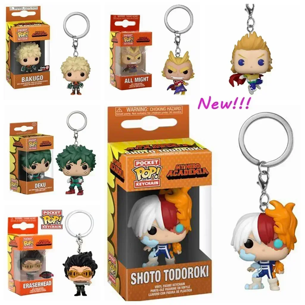 FUNKO POP MY HERO ACADEMIA & DEKU Bakugo llavero de bolsillo figura de acción de vinilo juguetes de modelos coleccionables para niños regalo de Navidad