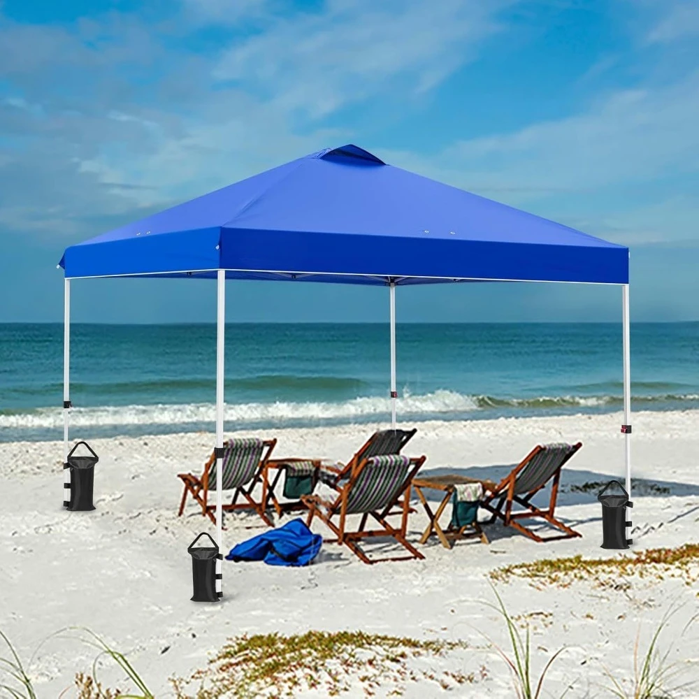 

Pop Up Canopy Tent with Wheeled Carry Bag, 8 Stakes, 4 Ropes, 4 Weight Bags, Easy Set Up Tent Canopy, Shade Canopy