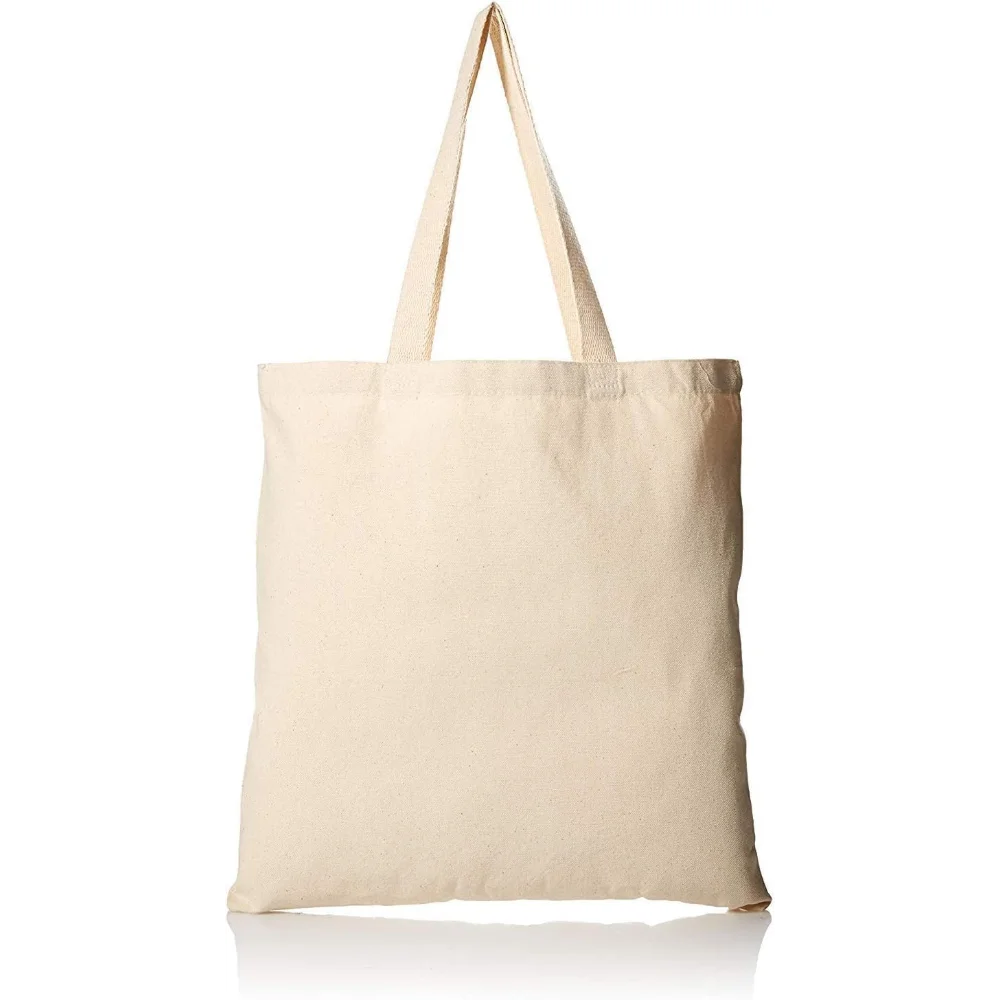 

Heavy Duty Wholesale Cotton Canvas Tote Bags 15x16 Inch - Reusable for Work, Travel, Grocery