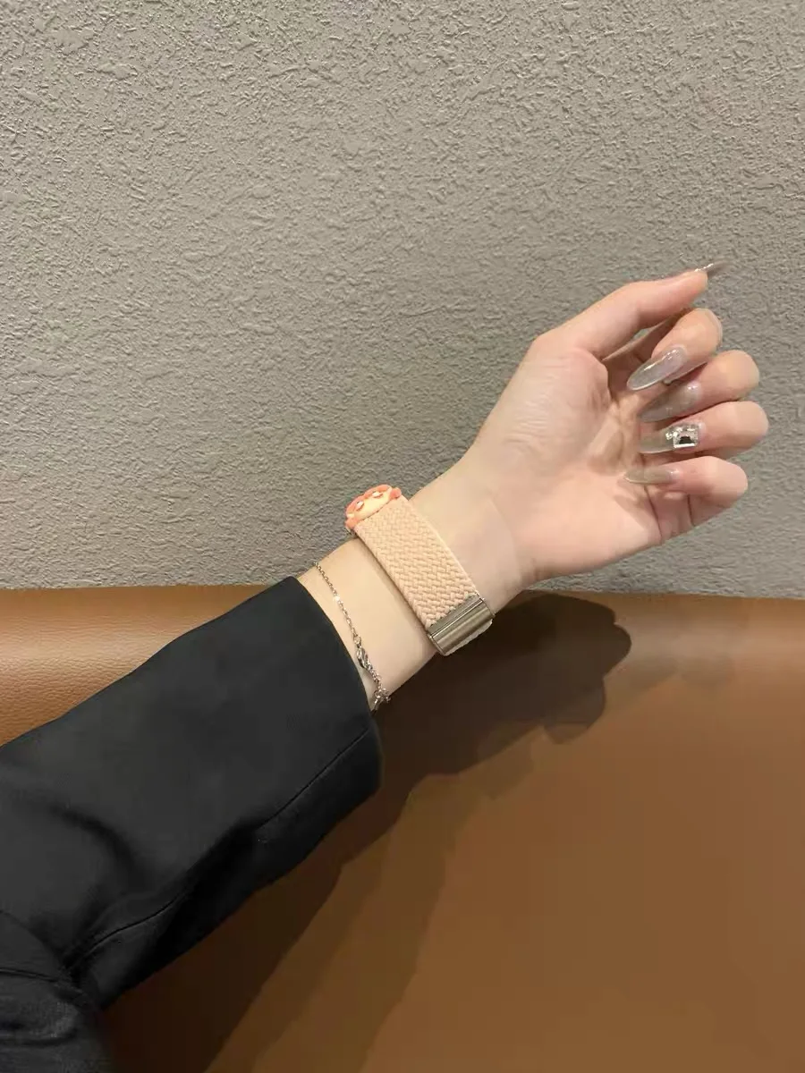 Tali untuk Samsung Galaxy Watch 7 FE 5 Pro 4 6 classic 44mm 40mm Gelang olahraga nilon kepang correa Tali Galaxy Watch 7 wanita