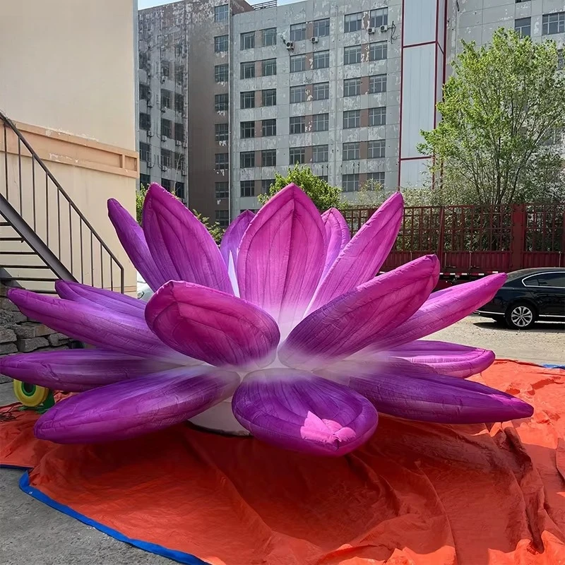 

Гигантское квадратное освещение торгового центра, светодиодная надувная модель лотоса для праздников, рекламеров