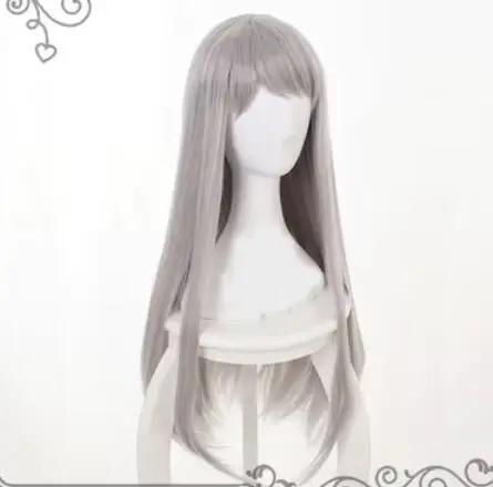 Perruque de Cosplay de Costume d'Halloween, Anime Blend, S Oke Zaki Hideri, Cheveux Synthétiques Longs et Lisses, Gris Argent, Degré de Chaleur