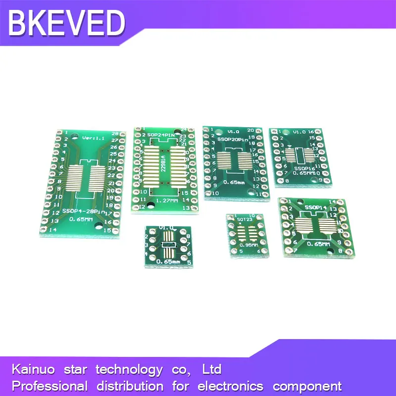 10PCS PCB Board SMD Turn To DIP SOP MSOP SSOP TSSOP SOT23 8 10 14 16 20 24 28 SMT To DIP Adapter Converter Plate