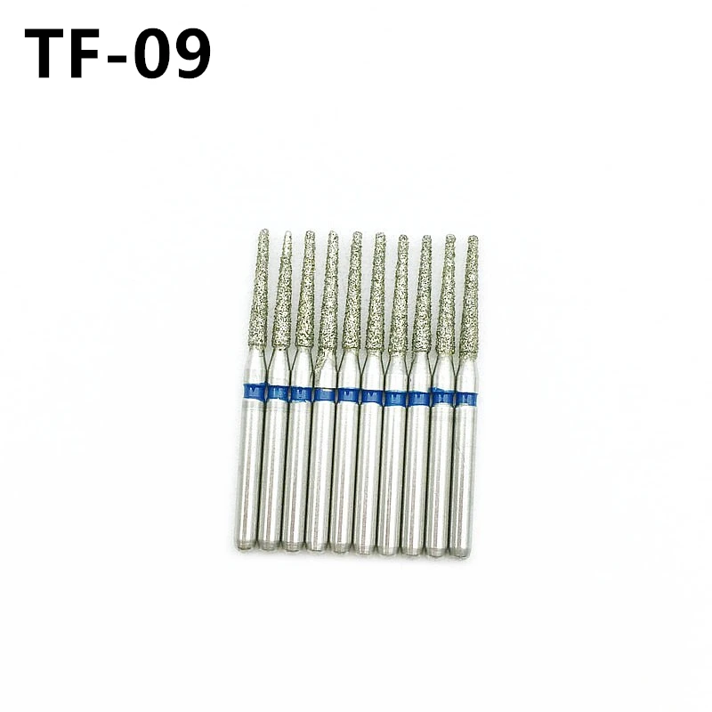 10pcs/set Diamond Burs Dental FG 1.6mm High Speed Drills for Teeth Polishers Dentistry Tool TF-09