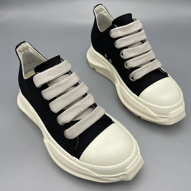 Men's Casual Shoes Jumbo Shoelaces Canvas Shoes for Man Height Increasing Women's Sneakers Thick Sole Men's Sneakers