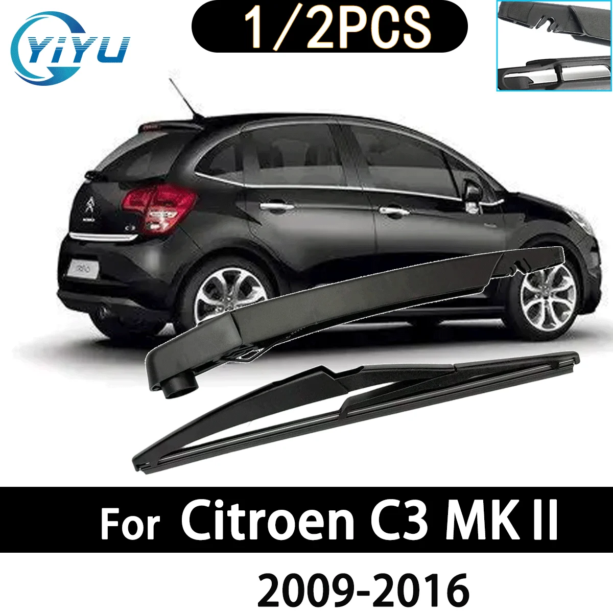 Auto Heckscheibenwischerarm Wischerblatt für Citroen C3 MKII 2009-2016 Autozubehör Zubehör