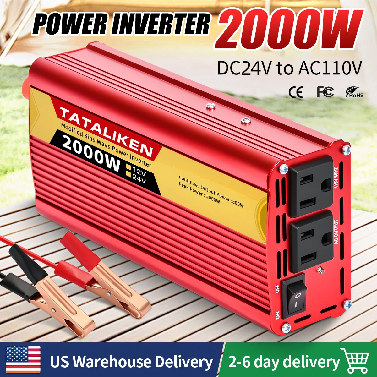 

Modified sine wave inverter 2500W/2000W Portable vehicle inverter 110V 60HZ
