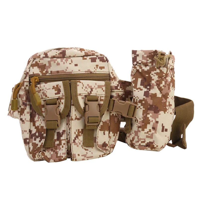 Outdoor Camping Waist Bags With Water Bottle Bag Multifunctional Camouflage Belt Pouch Pack Sport Running Pouch Travel Bags