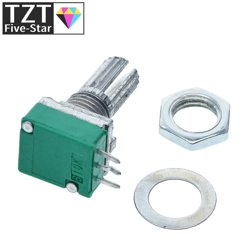 TZT  B5K B10K B20K B50K B100K B500K  Audio Amplifier Sealed Potentiometer 15mm Shaft 3pins RK097N