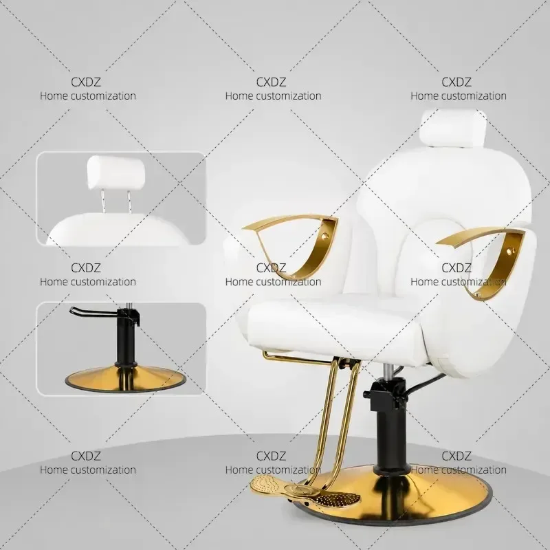 Professional Barber Chair for Hair Salon Semi Reclining Rotating Hydraulic Lift Simple Styling Chair Factory Direct Sale