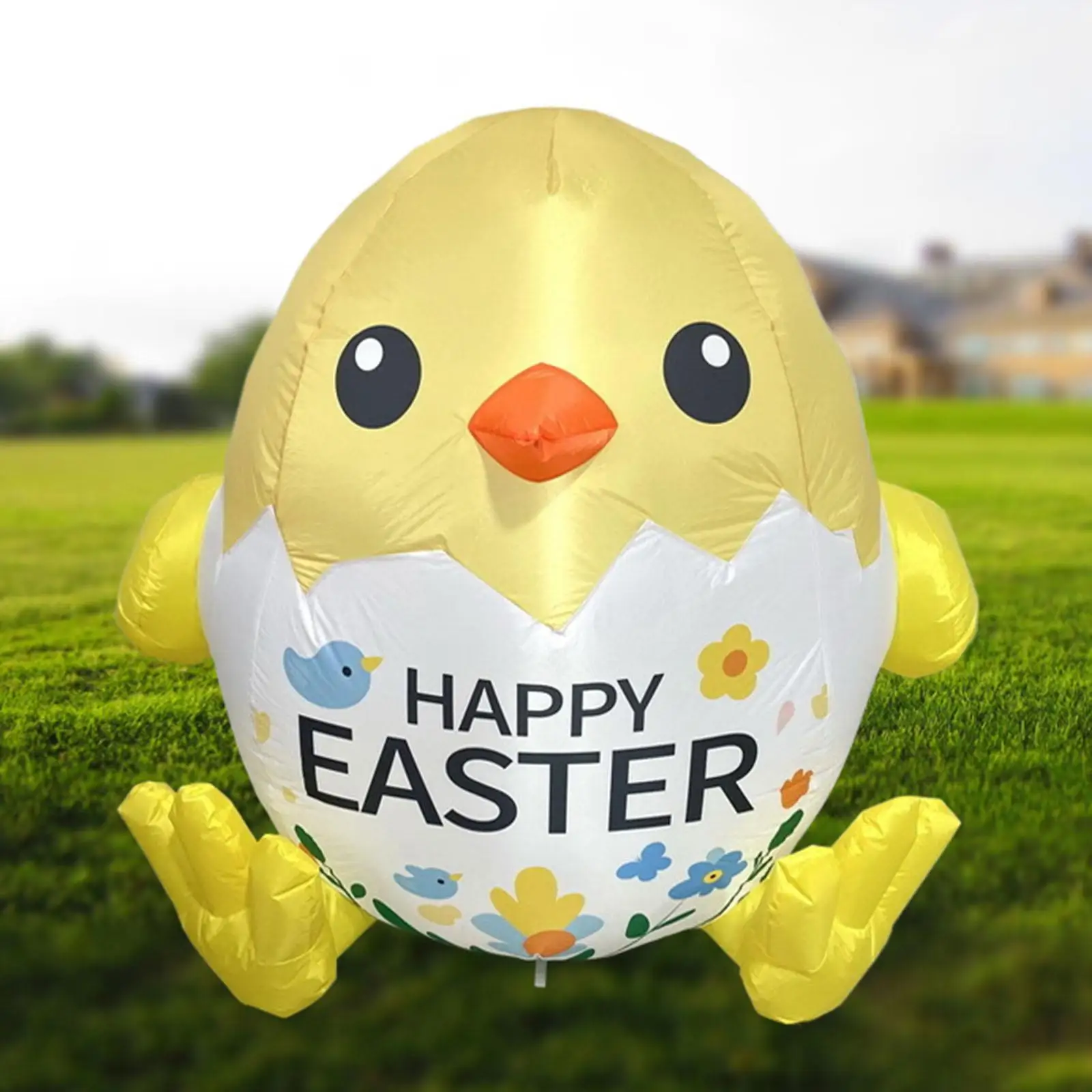 4 ft Easter Inflatable Toy Lighted Blowup Chick Shaped for Party Lawn Yard