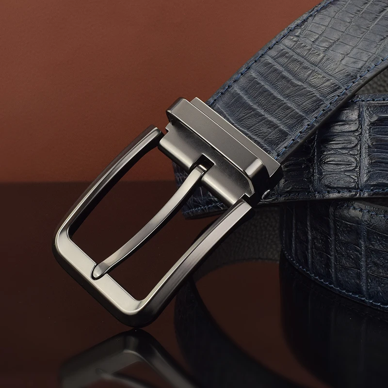 Single Layer Cowhide Pin Buckle Brown Belt Men's Leather Perforated Waistband Buckle Jeans Belt Men Business Leather Belt