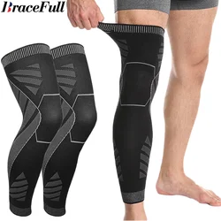 1Pair Full Leg Sleeve Long Compression Knee Brace Protect Leg for Men Women for Basketball Arthritis Cycling Sport Football