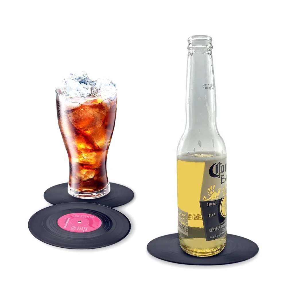 6 PCS Record Vinyl Disk Coasters for Drinks Funny - Tabletop Protection Prevents Furniture Damage