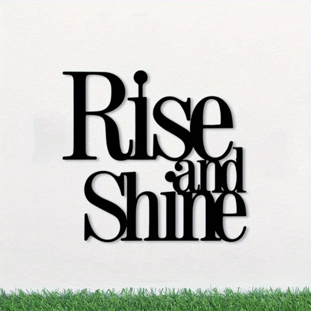 Rise and Shine Sunrise Iron Wall Art Retro Metal Mural Indoor Outdoor Home Office Garden Morning Decor Lovers Gift Ornament