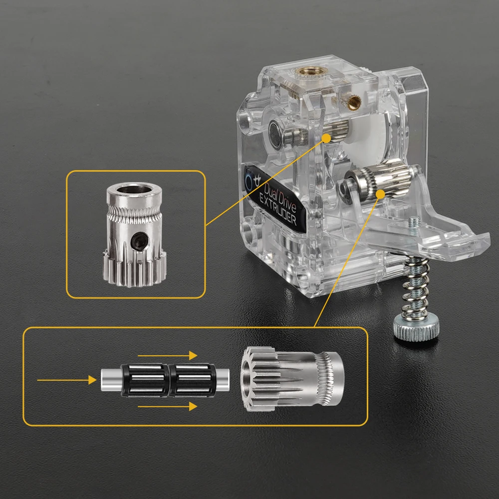 Extruder-Kit Dual Drive Zahnrad gehärteter Stahl Upgrade Feed Gear Extruder-Kit für bmg für Prusa DIY Bowden Direct Extruder