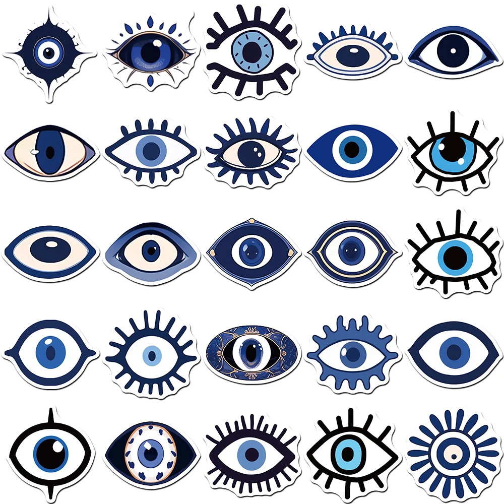 10/30/50pcs Gothic Turkish Evil Eye Graffiti Stickers Aesthetic Decals Skateboard Motorcycle Phone Car Cool Waterproof Sticker