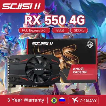 SEJISHI RX 550 4GB Video Card Graphics Cards GDDR5 AMD GPU RX550 4GB Mining Gaming Card placa de video PCI-E 3.0 X16