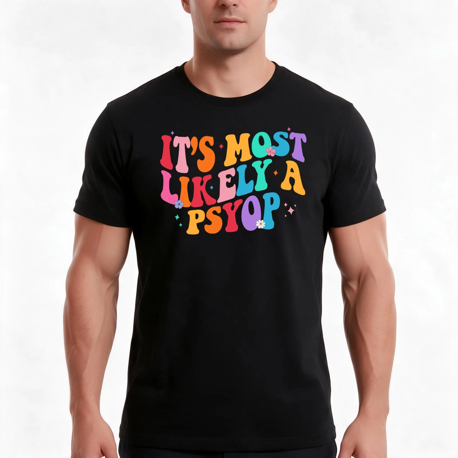 It's Most Likely a Psyop T-Shirt Summer Casual Cotton Tee Oversized Streetwear Tops Vintage Graphic Print Unisex Men Women