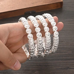 10mm Silver Color New Wedding Bangle For Women Bride CanOpen Bracelets Indian/Ethiopian/france/African/Dubai Jewelry gifts