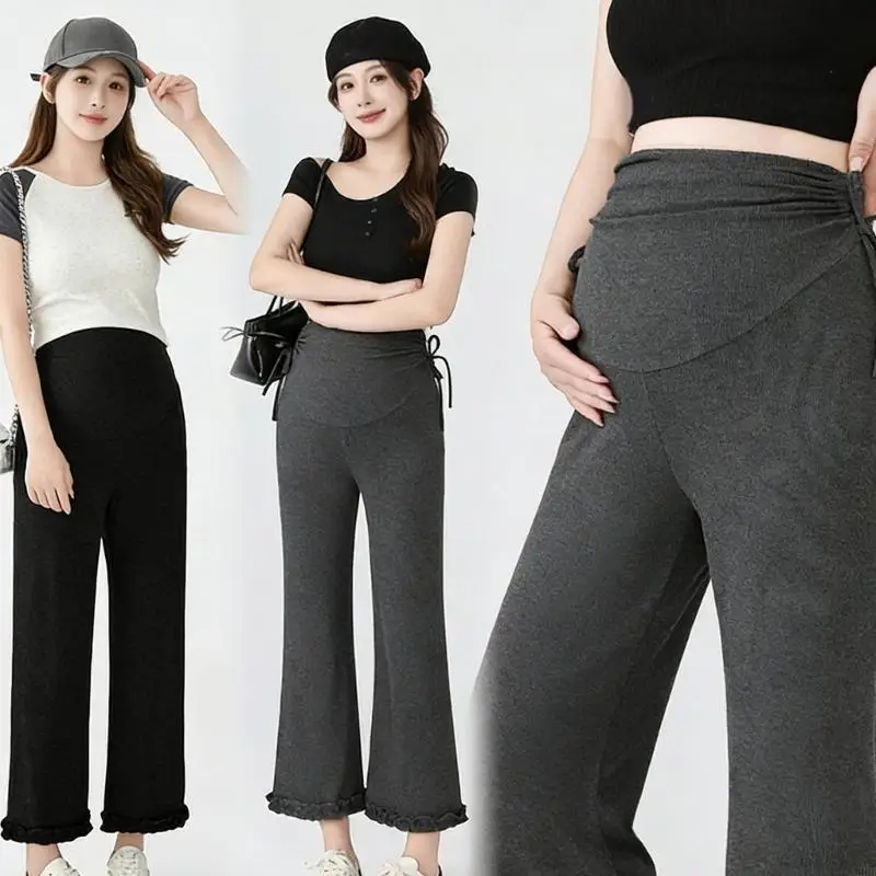 maternity-stretchable-drawstring-ankle-pants-in-soft-cotton-blend-with-high-waist-support-for-pregnancy-comfort-a2ub