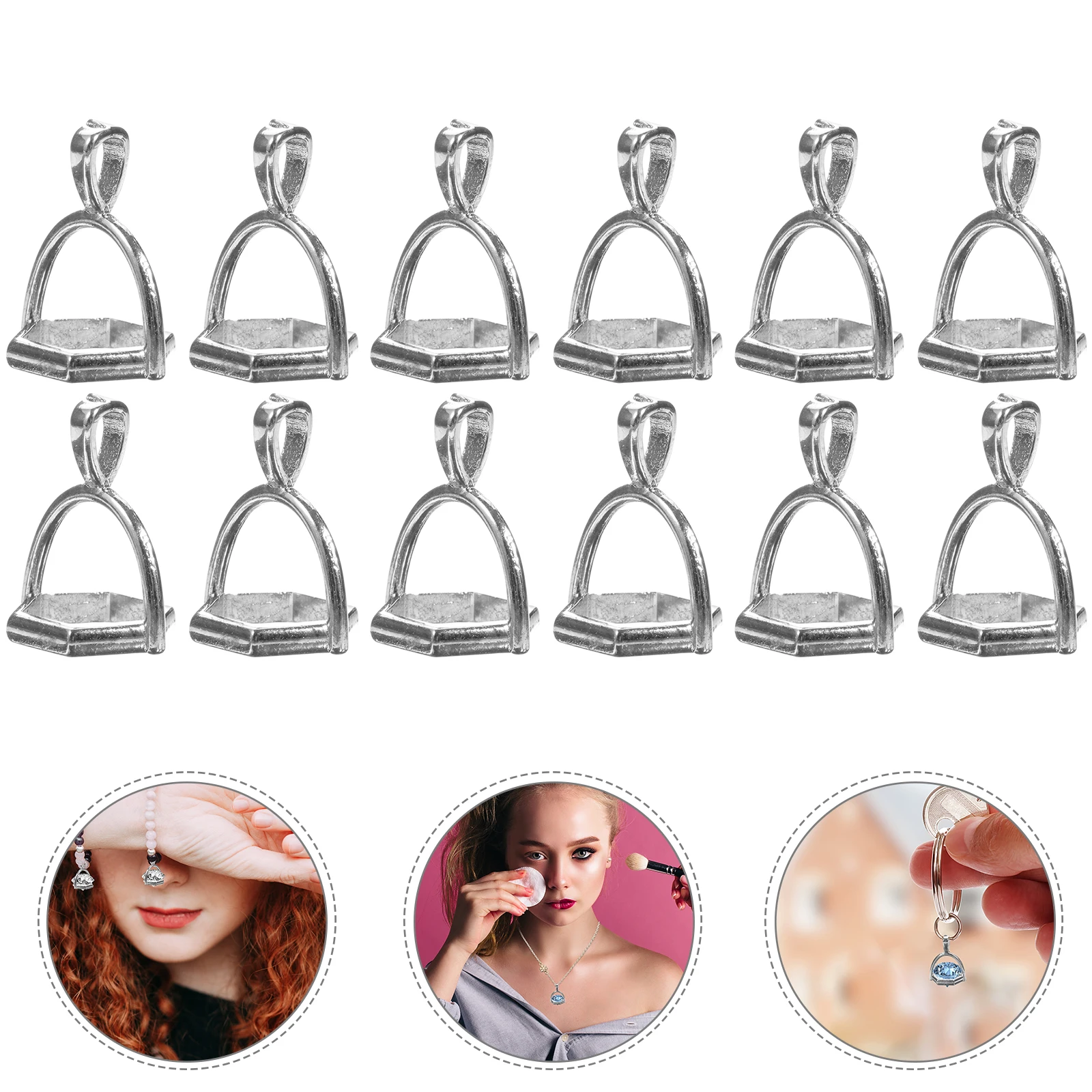 

50 Pcs Pendant Connector Chic Hexagon Necklace Hanging Earring Charms Jewelry Making Alloy