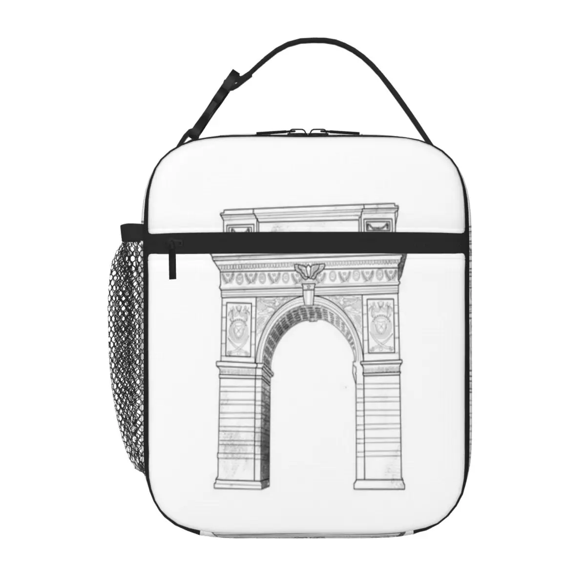 Bestselling NYU Arch Grey Plaid Thermal Lunch Bag Middle School Durable Lunch Bag