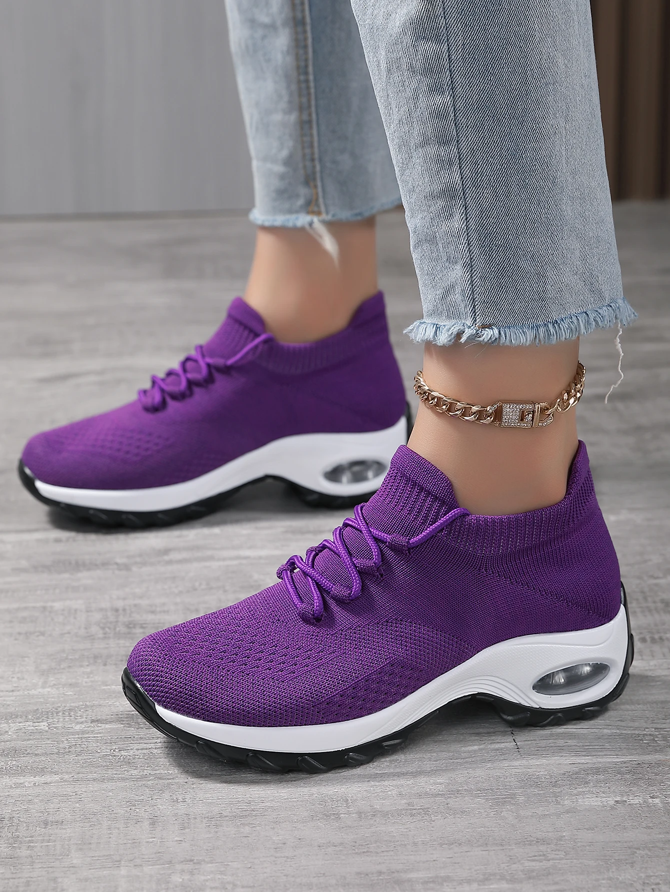 Running Sneakers Women Air Cushion Casual Shoes Outdoor Sneakers Gym Jogging Tennis Trainers Fashion Sport Lace Up Wedge Sports