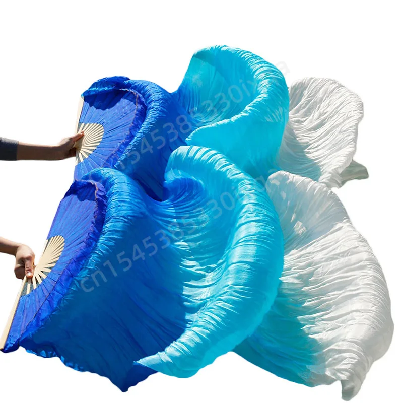 Abanico de danza del vientre para mujer y niño, accesorio largo de seda Real para practicar danza del vientre, 150cm de longitud, gran oferta