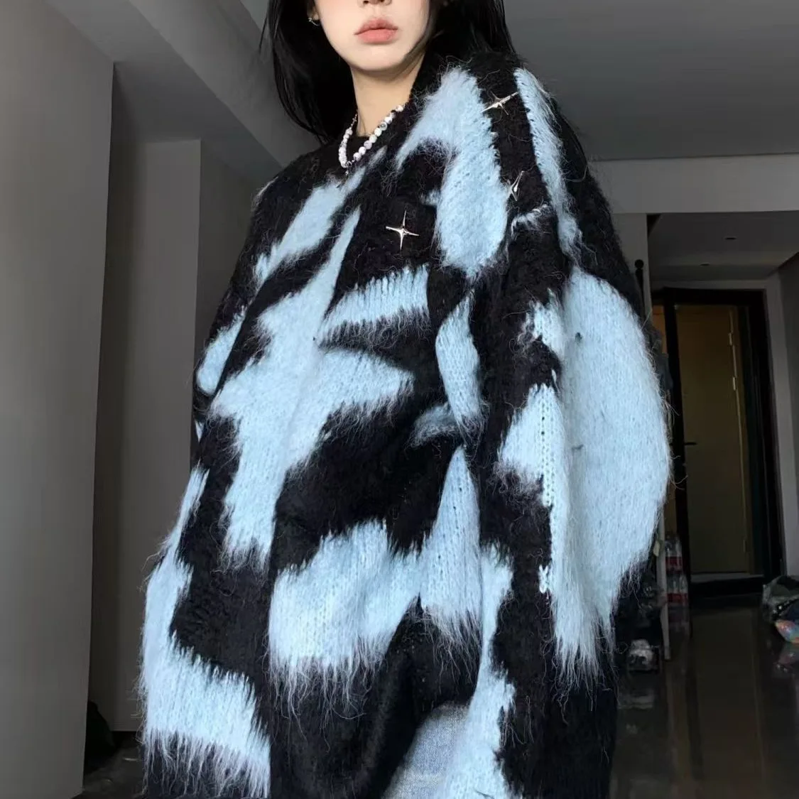 

Atmosphere Lazy Style Sweater Women's Autumn and Winter New Korean Version Pullover Plush Loose Knit Top for Students