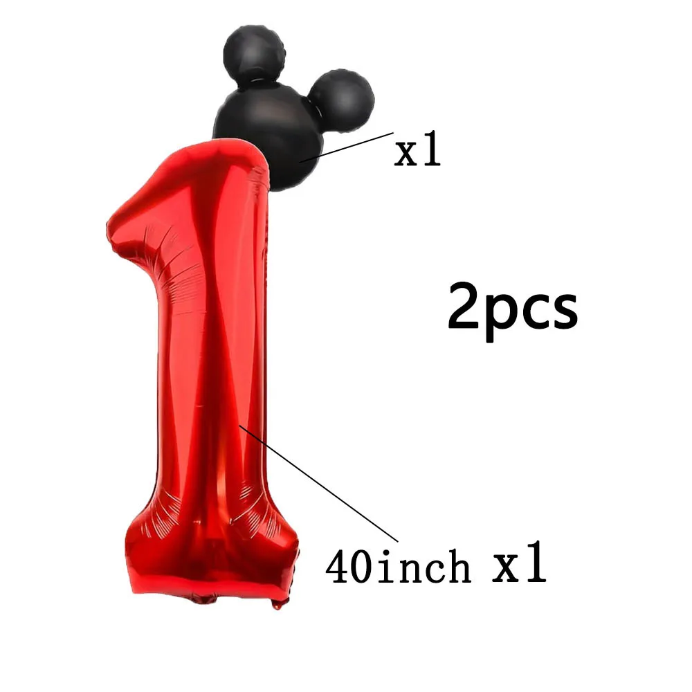 2 Stück 40 Zoll rote Folienballons 0-9 Nummerierte niedliche Mauskopf-Form Ballons für Geburtstag Jubiläum Party Deko Babyparty – Detail 3