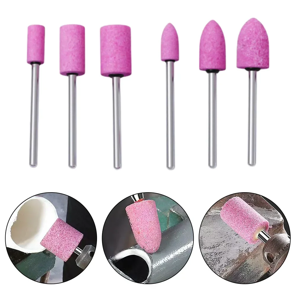 6 pezzi punta da trapano per unghie utensile rotante elettrico punte da trapano per nail art rettifica lucidatura testa gambo fresa rotativa punte per unghie