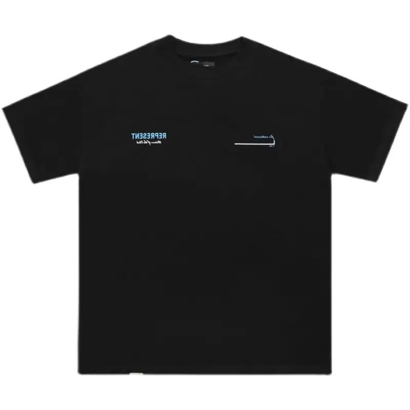 

Новая летняя свободная хлопковая круглая футболка Ne ort Sve с синим принтом, уличная повседневная креативная забавная футболка с буквенным логотипом для подростков