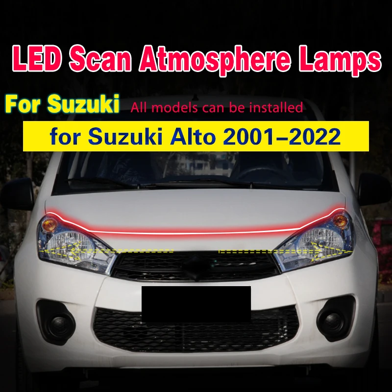 

Car Flashing 1PCS Car LED DRL Daytime Running Lights For Suzuki Alto 2001-2022 with Start Scan fog lamp Strip Ambient Lights LED