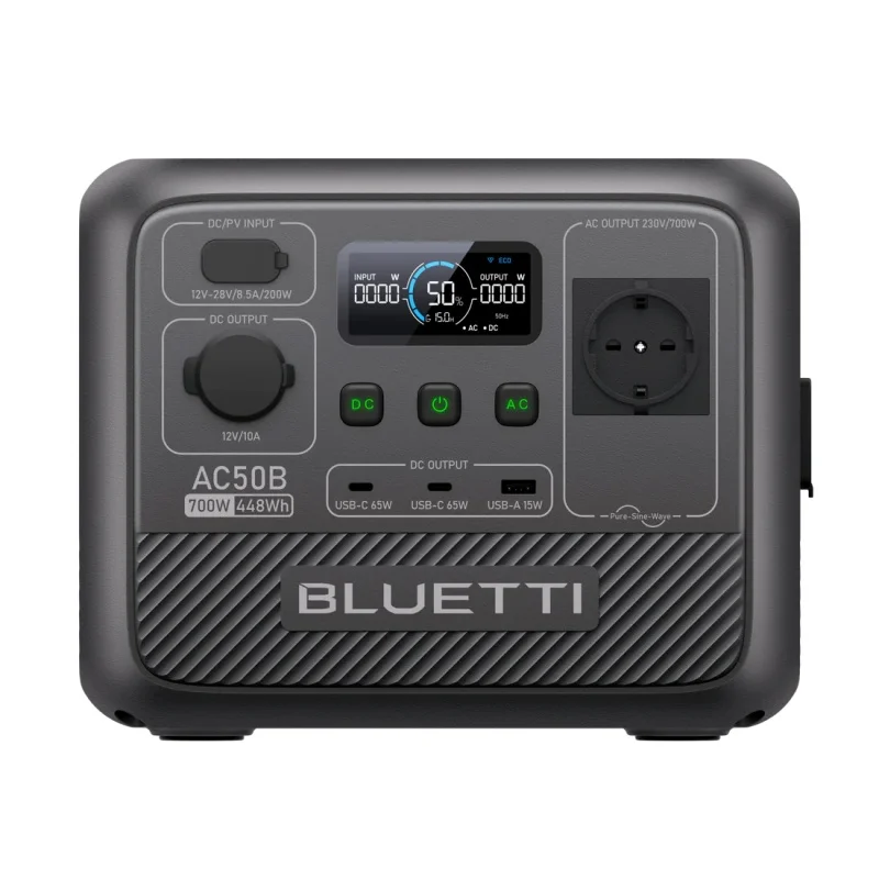 【EU PLUG】BLUETTI Centrale Elettrica Portatile AC50B, 448Wh LiFePO4 Batteria Backup 700W AC Uscita per Campeggio, Emergenza