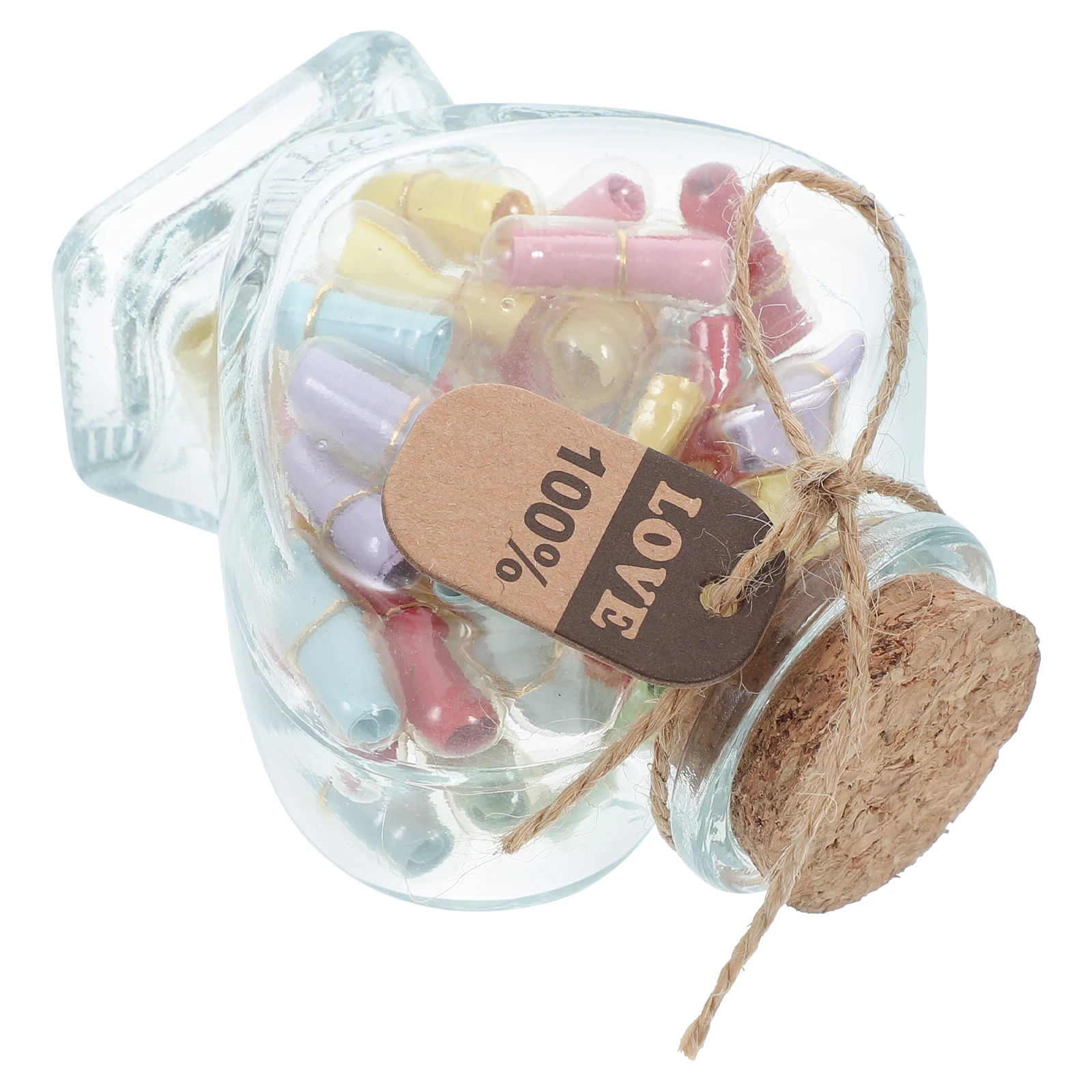 

1Set Mini Glass Message Jars with Cork Lid Capsule Decorative Bottles for Love Notes Valentines Anniversary Birthday