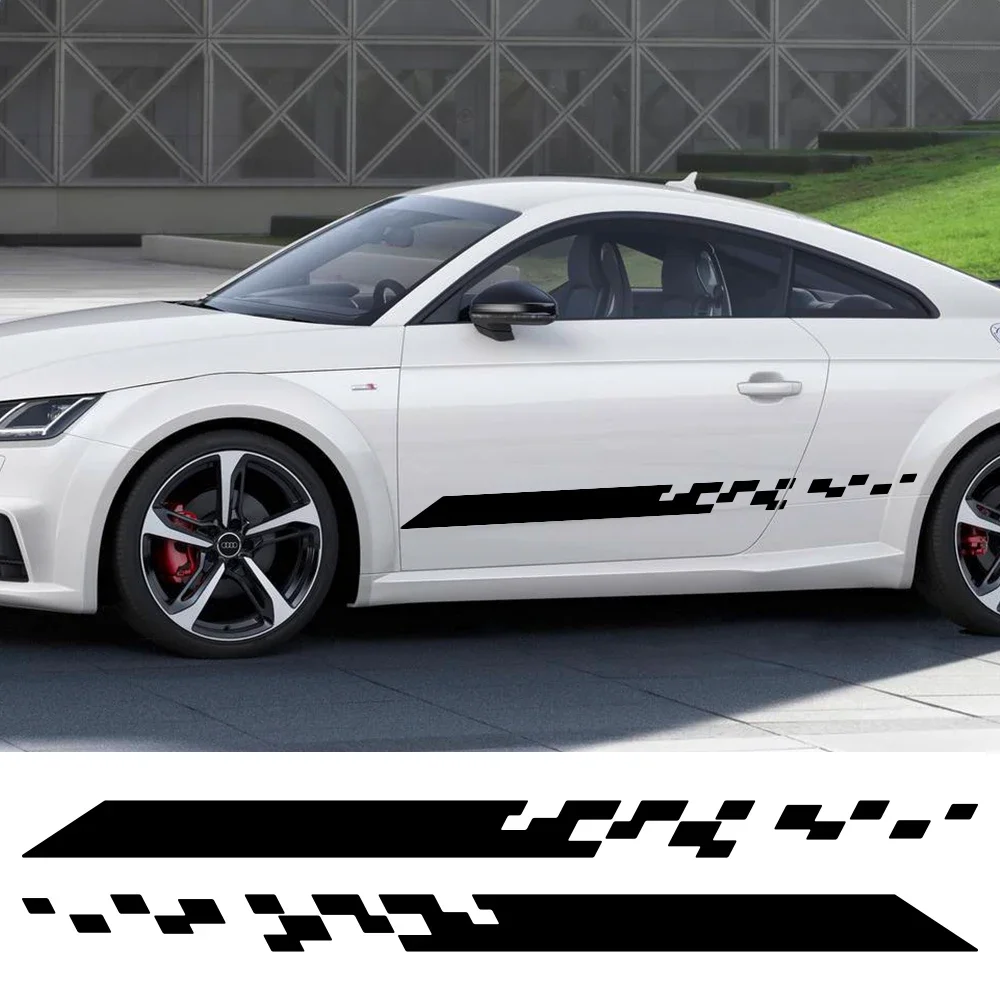 

2PCS Car Door Side Sticker Vinyl Film Decal Decoration Auto Accessories For Audi TT 8N MK1 MK2 8J Coupe MK3 8S Roadster TFSI
