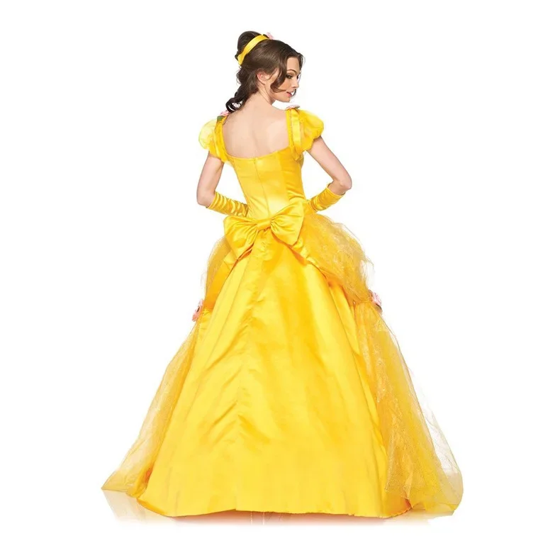 Halloween Cosplay Belle Princess Dress Carnival Adult Belle Roles Costume