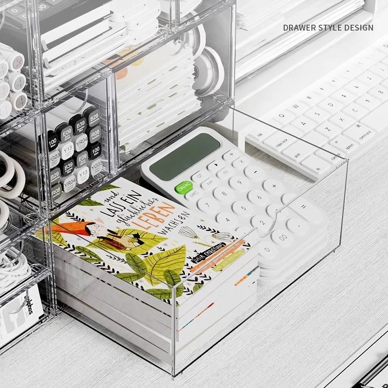 Desktop Organizer Drawer Type Acrylic Box Stationery Organizer Cosmetic Organizer for Makeup Storage Stationery Supplies receive