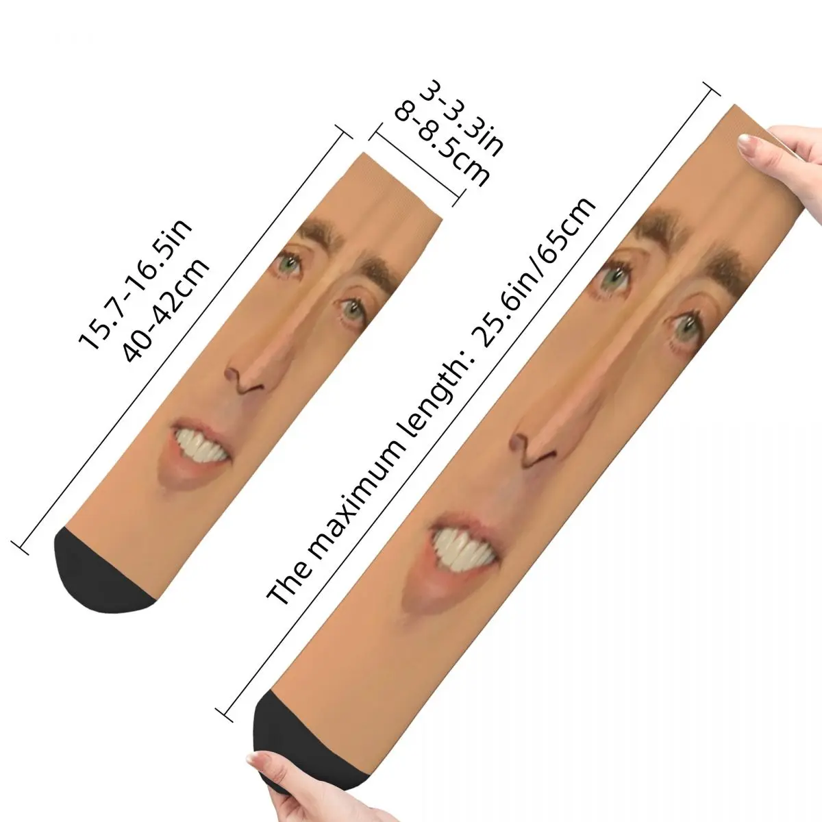 Nicolas Cage Giant Face Meme Socks Male Mens Women Spring Stockings Polyester