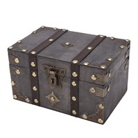 Wooden Treasure Chest Chinese Retro Style Coded Lock Alloy Tipping Durable Wood Wide Application Vintage Jewelry Box