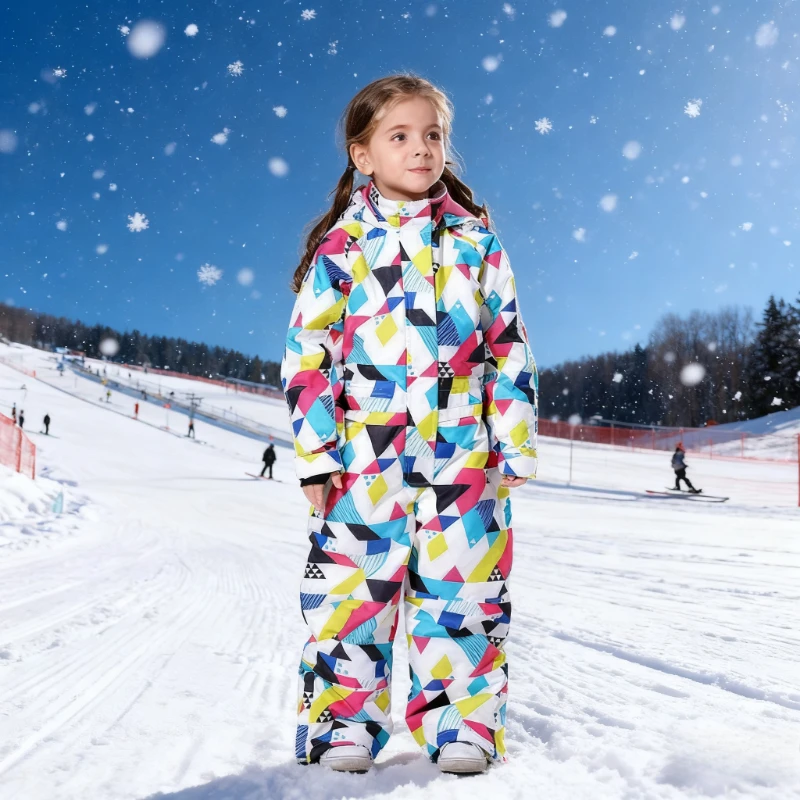

2025 Children's Ski Suit Boy's and Girl's Set Thermal Waterproof and Warm Snow Winter Breathable Clothes Windproof Tops Trouser