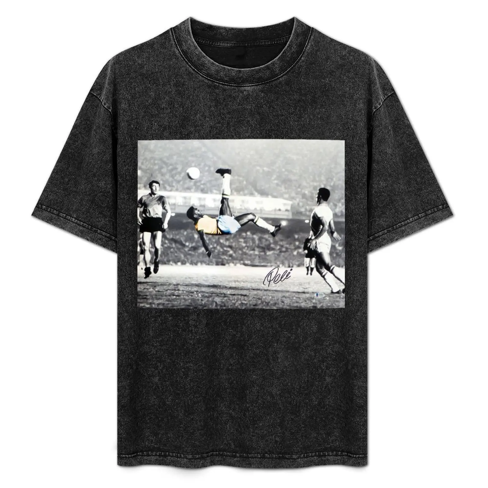 

Classic Pele Bicycle Kick Legend T-Shirt Basic Casual Short Sleeve Cotton Shirt