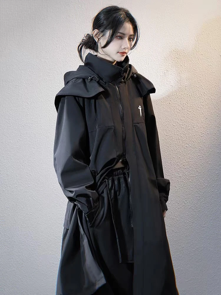Winter Long Hooded Removable Lining Down Jacket Female Double Zipper Warm Parker Outwears Women Cotton Padded Knee Length Jacket