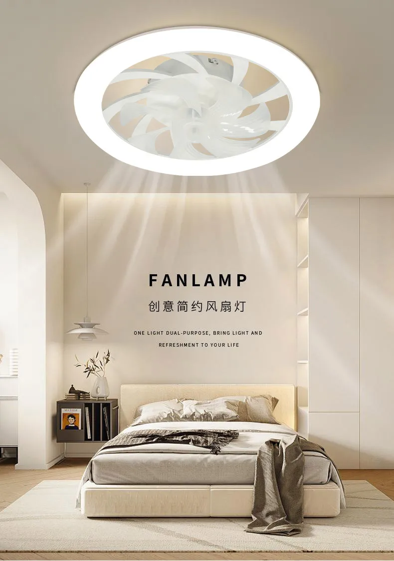 

Smart Ceiling Fan Fans With Lights Remote Control Bedroom Decor Ventilator Lamp 48cm Air Invisible Blades Silent